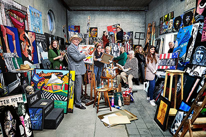 Das Team von Zilkens Fine Art Insurance Broker 2024, im Atelier Friedrich Haupt in Köln