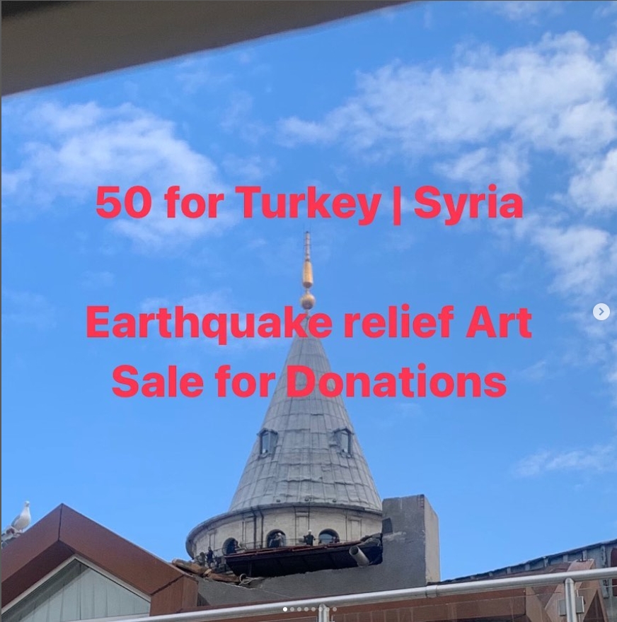50 for Turkey I Syria; artists' charity sale by Nina Kuttler