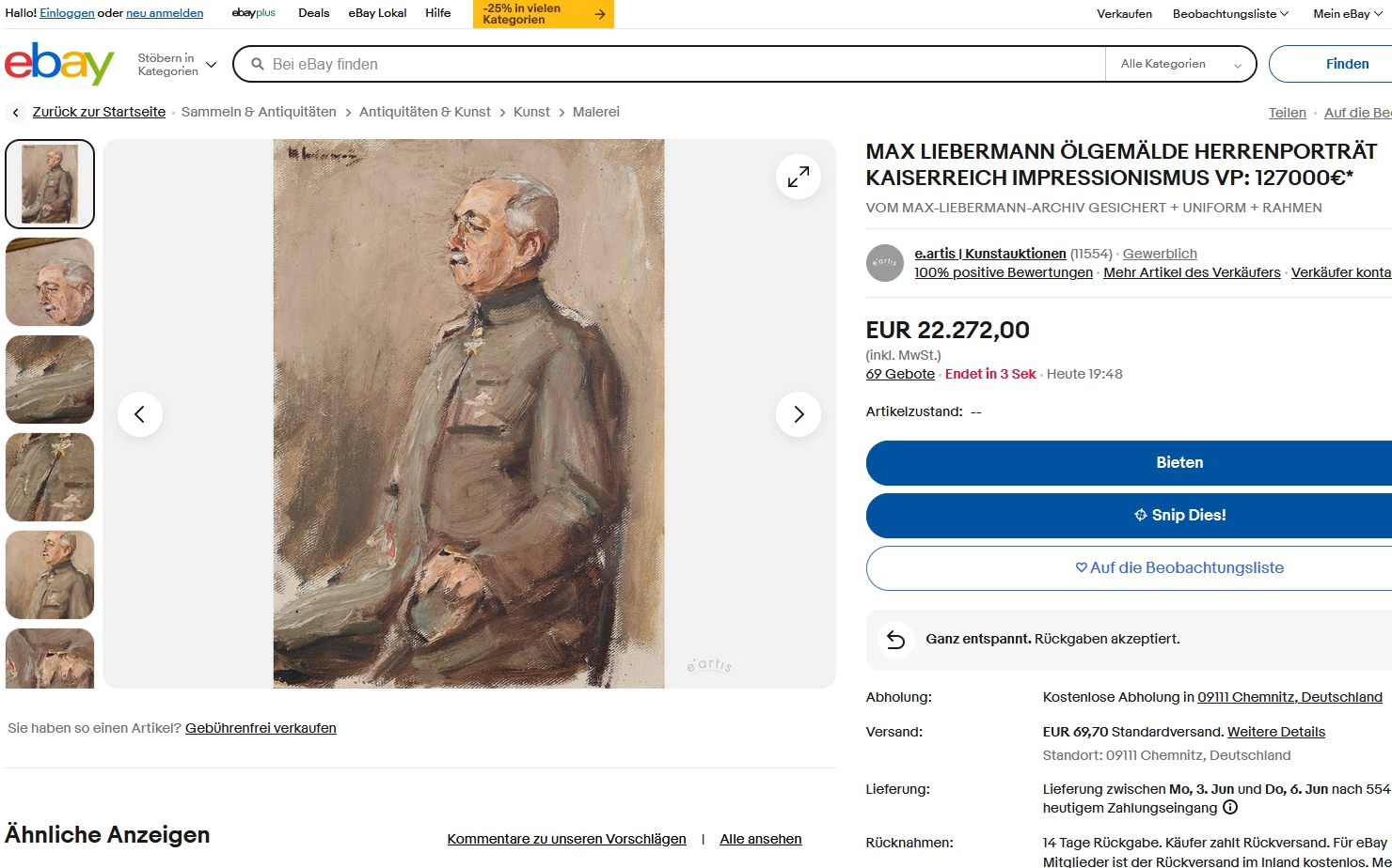 Max Liebermann bargain at Ebay
