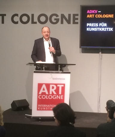 Preis für Kunstkritik der Art Cologne 2015 - Stefan Kobel 
Photo: Stephan Zilkens