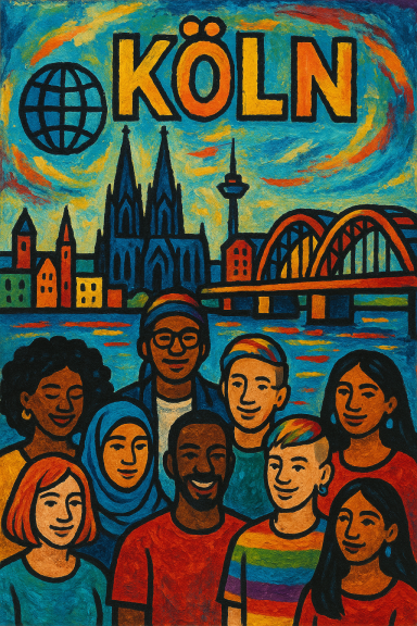 Support artists in exile e.V. - KI generiertes Bild 1. Versuch